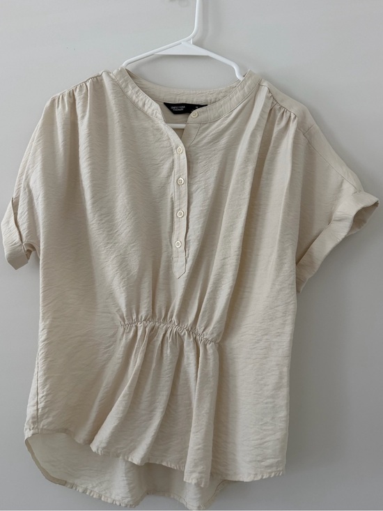 Simply Vera Vera Wang Tops - Simply Vera Cream Textured Peplum Top Women’s Medium
